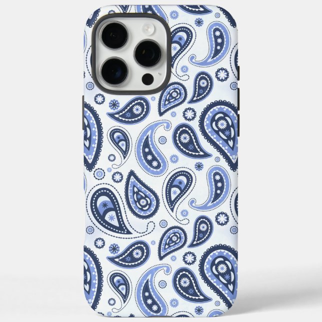 Coques Case-Mate iPhone Motif Paisley Bleu (Verso)