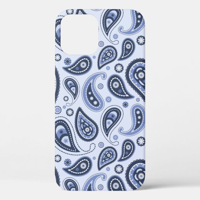 Coques Case-Mate iPhone Motif Paisley Bleu (Verso)