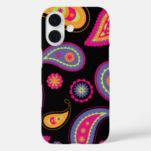 Coque Pour iPhone 16 Motif Paisley Coloré