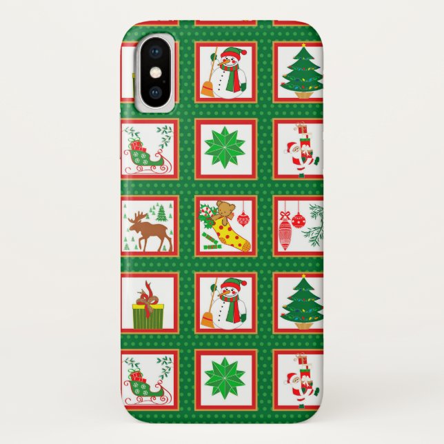 Coques Case-Mate iPhone motif papier de noël (Dos)