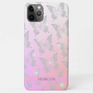 Case-Mate iPhone Case Motif Papillon Diamant, Nom DIY, Couleurs Ombrées