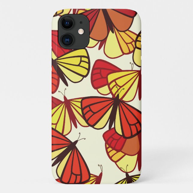 Coques Case-Mate iPhone Motif Papillon, Motif De Papillons, Rouge (Dos)