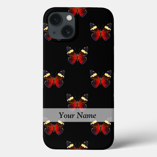 Coques Case-Mate iPhone Motif papillon rouge et noir (Verso)