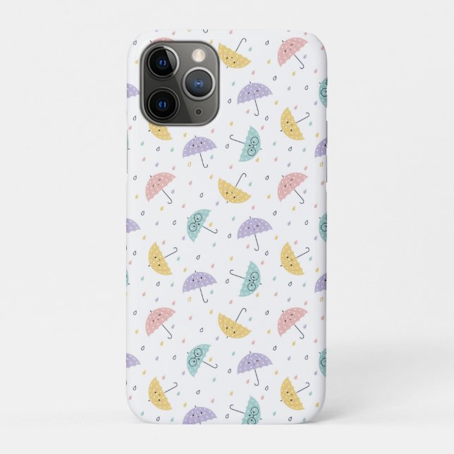Coques Case-Mate iPhone Motif-parapluie Kawaii Pastel (Dos)