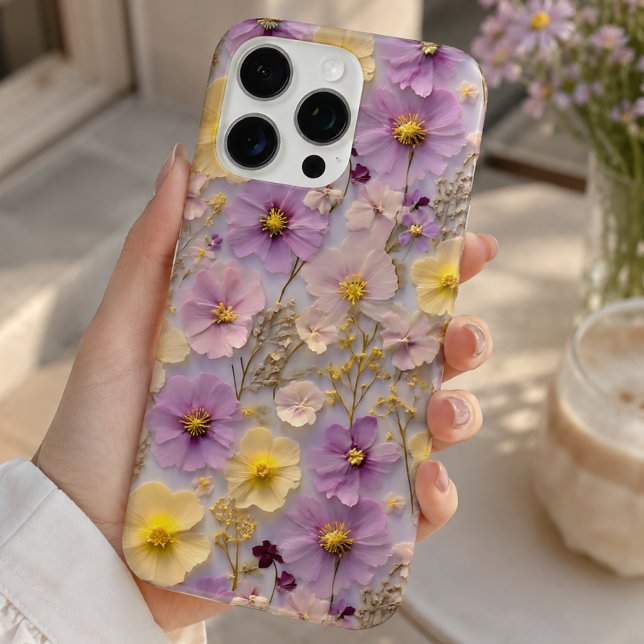 Coques Case-Mate iPhone Motif Pastel Pastel Fleur sauvage Pressé (Créateur téléchargé)