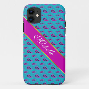 Coques Pour iPhone Motif Peacock et Magenta Paisley