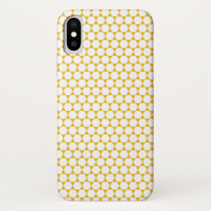 Coque iPhone X Motif peigne en jaune moutarde