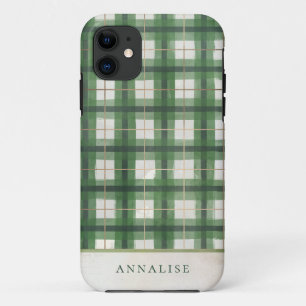 Case-Mate iPhone Case Motif peint vert hiver plaid