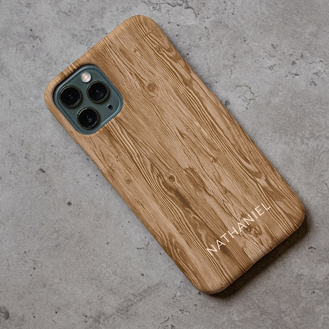 Coques Case-Mate iPhone Motif personnalisé de grain de bois rustique rétro (Créateur téléchargé)