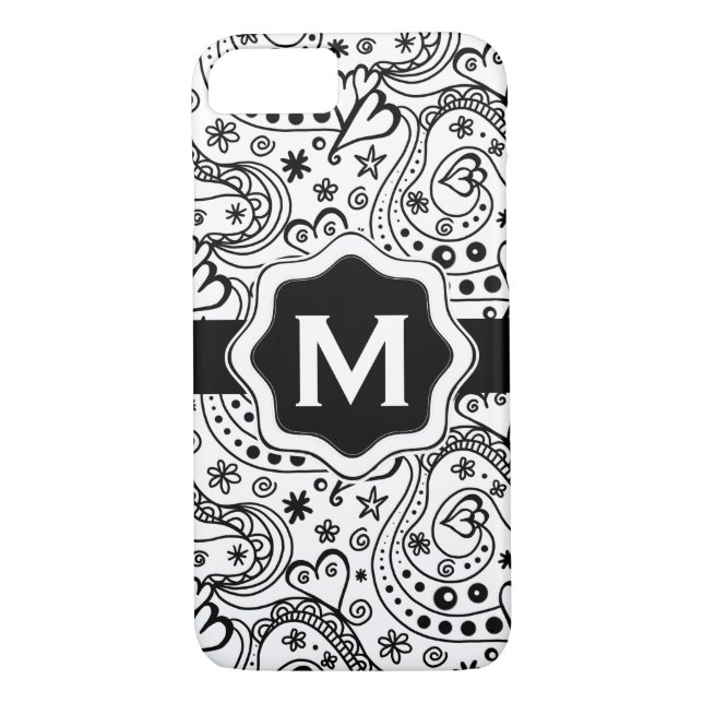 Coques Case-Mate iPhone Motif personnalisé de griffonnage d'amour de (Dos)