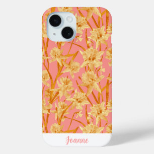 Coque Case-Mate iPhone Motif personnalisé de jonquilles à l'aquarelle rom