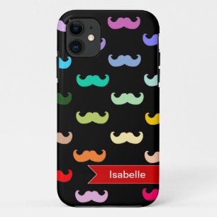 Coques Pour iPhone Motif personnalisé de moustache d'arc-en-ciel sur
