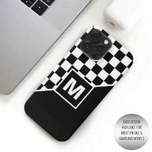 Coque Case-Mate iPhone Motif personnalisé drapeau à damier noir et blanc