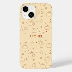 Coque Case-Mate iPhone Motif Personnalisé Feuilles d'Automne & Citrouille