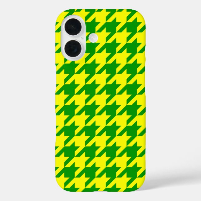 Coques Case-Mate iPhone Motif pied-de-poule jaune vert  (Verso)