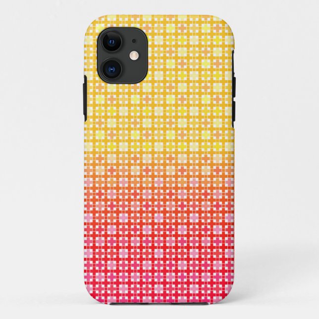 Coques Case-Mate iPhone Motif plaid dégradé jaune rouge (Dos)