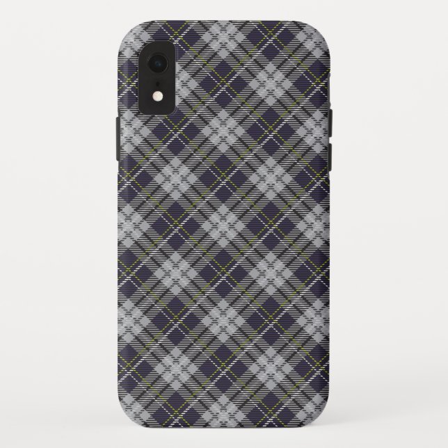 Coques Case-Mate iPhone Motif plaid gris et blanc tartan (Dos)