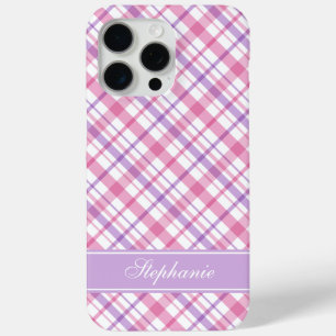 Coque Case-Mate iPhone Motif plaid rose et lavande