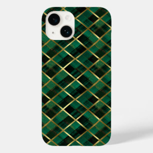 Coque Case-Mate iPhone Motif Plaid Vert Et Or De Noël