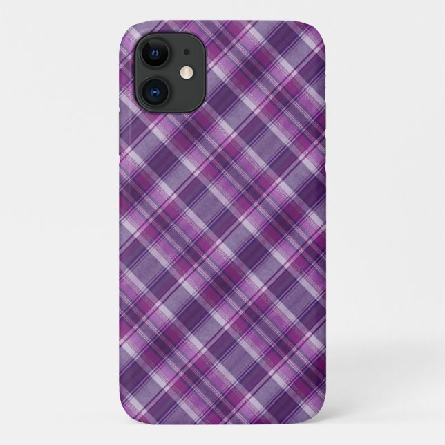Coques Case-Mate iPhone Motif Plaid violet (Dos)
