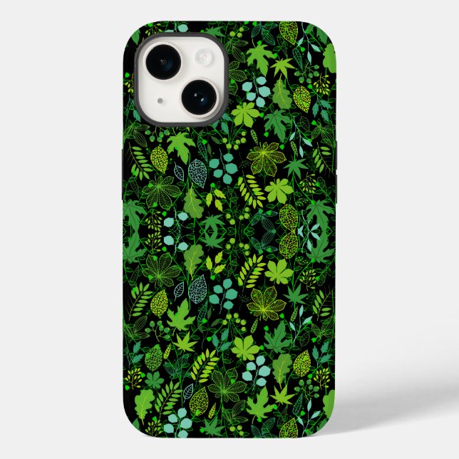 Coques Case-Mate iPhone motif plante.14b BG noir (Verso)