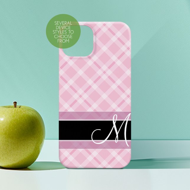 Coques Case-Mate iPhone Motif plaqué avec Monogramme - noir rose roux (Personalized Phone Case with Custom Monogram)