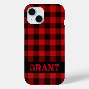 Coque Case-Mate iPhone Motif plat noir rouge classique