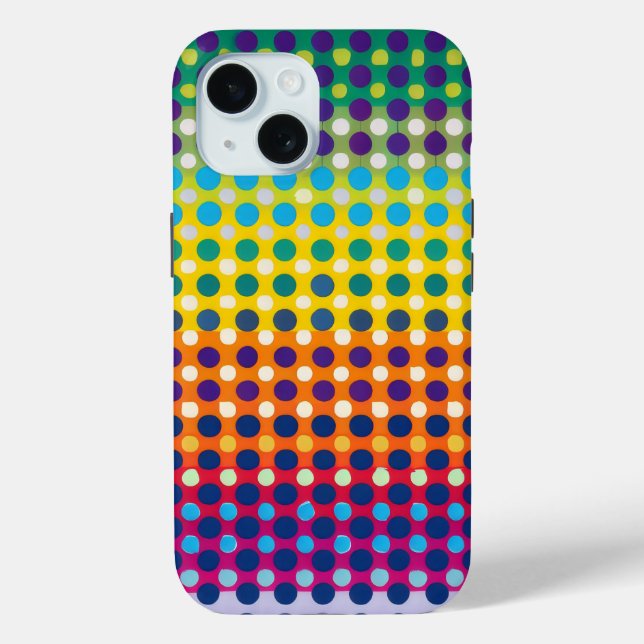 Coques Case-Mate iPhone Motif point arc-en-ciel mignon (Verso)