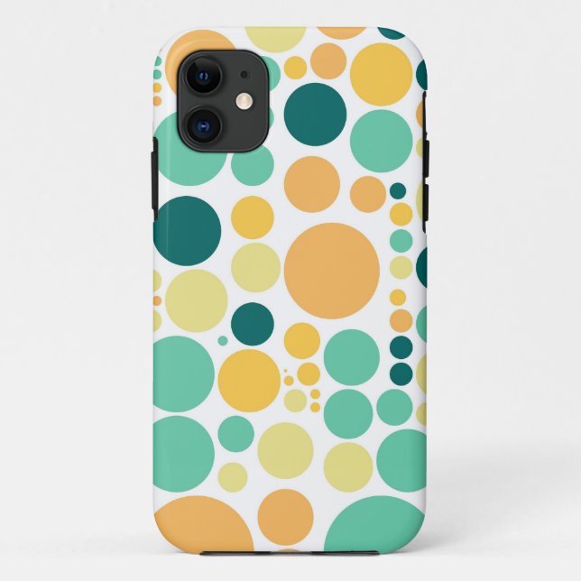 Coques Case-Mate iPhone Motif pois | Aqua jaune orange (Dos)