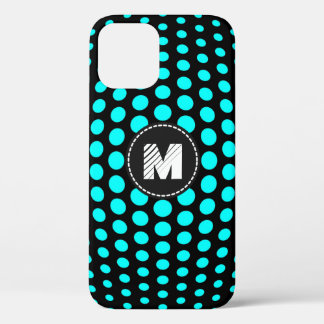 Case-Mate iPhone Case Motif Pois Monogram Cyan