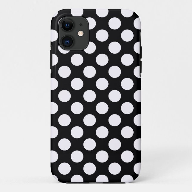 Coques Case-Mate iPhone Motif Pois noir et blanc (Dos)