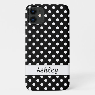 Case-Mate iPhone Case Motif Pois noir et blanc Personnalisé