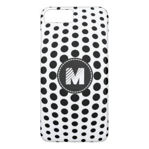 Coque iPhone 8 Plus/7 Plus Motif Pois noir Monogramme