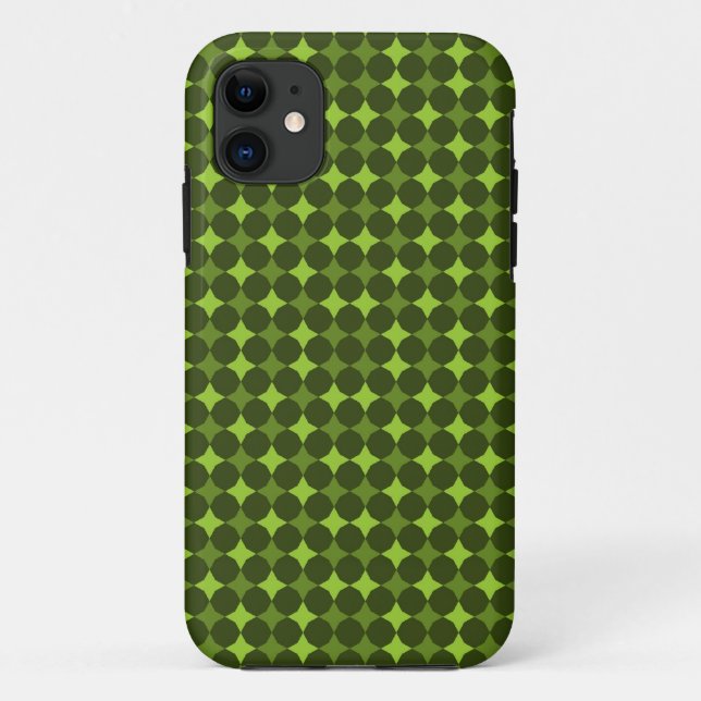 Coques Case-Mate iPhone Motif Pois Retro Green Abstrait (Dos)