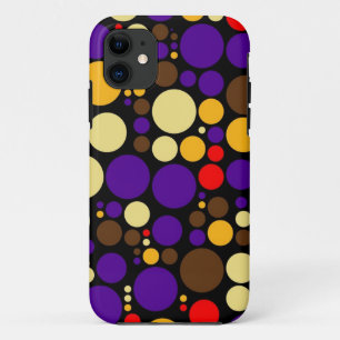 Coques Pour iPhone Motif Pois rétro   Rouge violet jaune