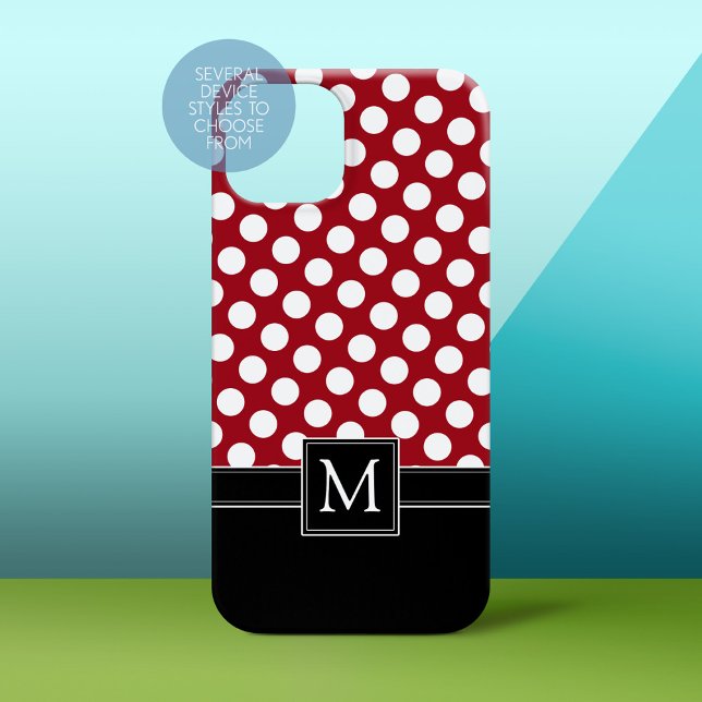 Coques Case-Mate iPhone Motif Poka Dot avec Monogramme (Personalized Phone Case)
