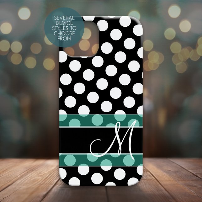 Coques Case-Mate iPhone Motif Poka Dot avec Monogramme (Personalized Phone Case with Polka Dots and Monogram)