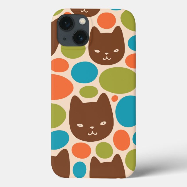 Coques Case-Mate iPhone Motif Polka Dot Cats (Verso)