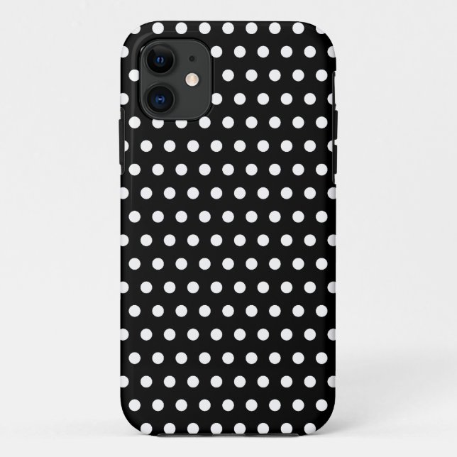 Coques Case-Mate iPhone Motif Polka noir et blanc. Spotty. (Dos)