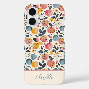 Coque Pour iPhone 16 Motif Pomme avec nom personnalisé