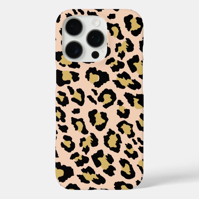 Coques Case-Mate iPhone Motif Poster de animal de Leopard d'or moderne (Verso)