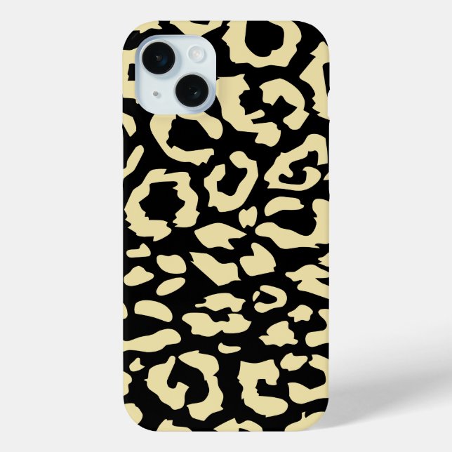 Coques Case-Mate iPhone Motif Poster de animal noir et or (Verso)