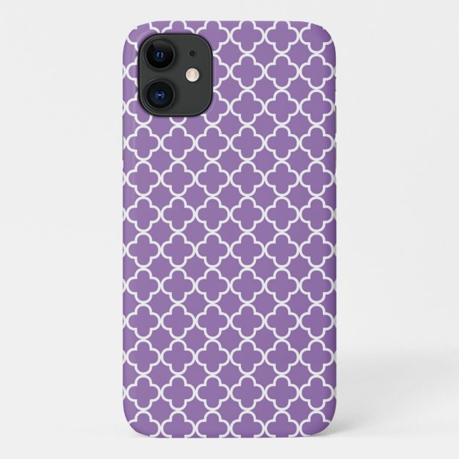 Coques Case-Mate iPhone Motif pourpre de Quatrefoil (Dos)