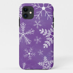 Coque Case-Mate Pour iPhone Motif pourpre et blanc de flocon de neige
