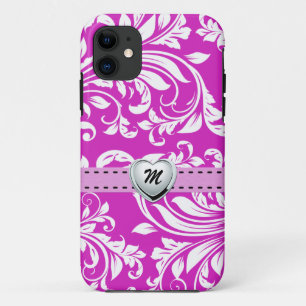 Etui iPhone Case-Mate Motif pourpre et blanc élégant de Damasked