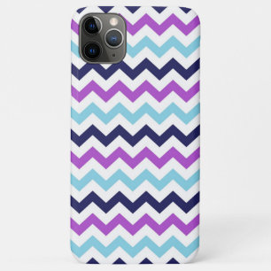 Coques Pour iPhone Motif pourpre et bleu de chevrons de zigzag