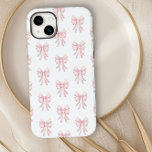 Coque Case-Mate iPhone Motif Preppy Coquette Rose Bow<br><div class="desc">Fille coque iphone avec motif arc rose dans le style coquette preppy. Conçu pour l'iPhone 14 Plus mais il conviendra à de nombreux autres modèles. Si vous choisissez un autre modèle, vérifiez que la conception semble toujours très bonne dans l'aperçu et le réglage si nécessaire (cliquez sur "modifier à l'aide...</div>