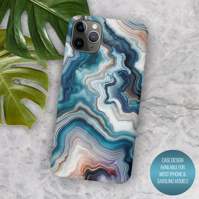 Coques Case-Mate iPhone Motif Quartz Turquoise Bleu Clair Violet (Créateur téléchargé)