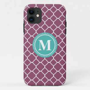 Etui iPhone Case-Mate Motif Quatrefoil bleu Monogram Aqua