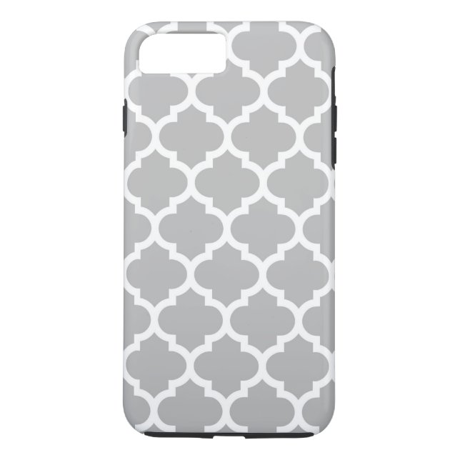 Coques Case-Mate iPhone Motif Quatrefoil gris blanc marocain #5 V (Dos)